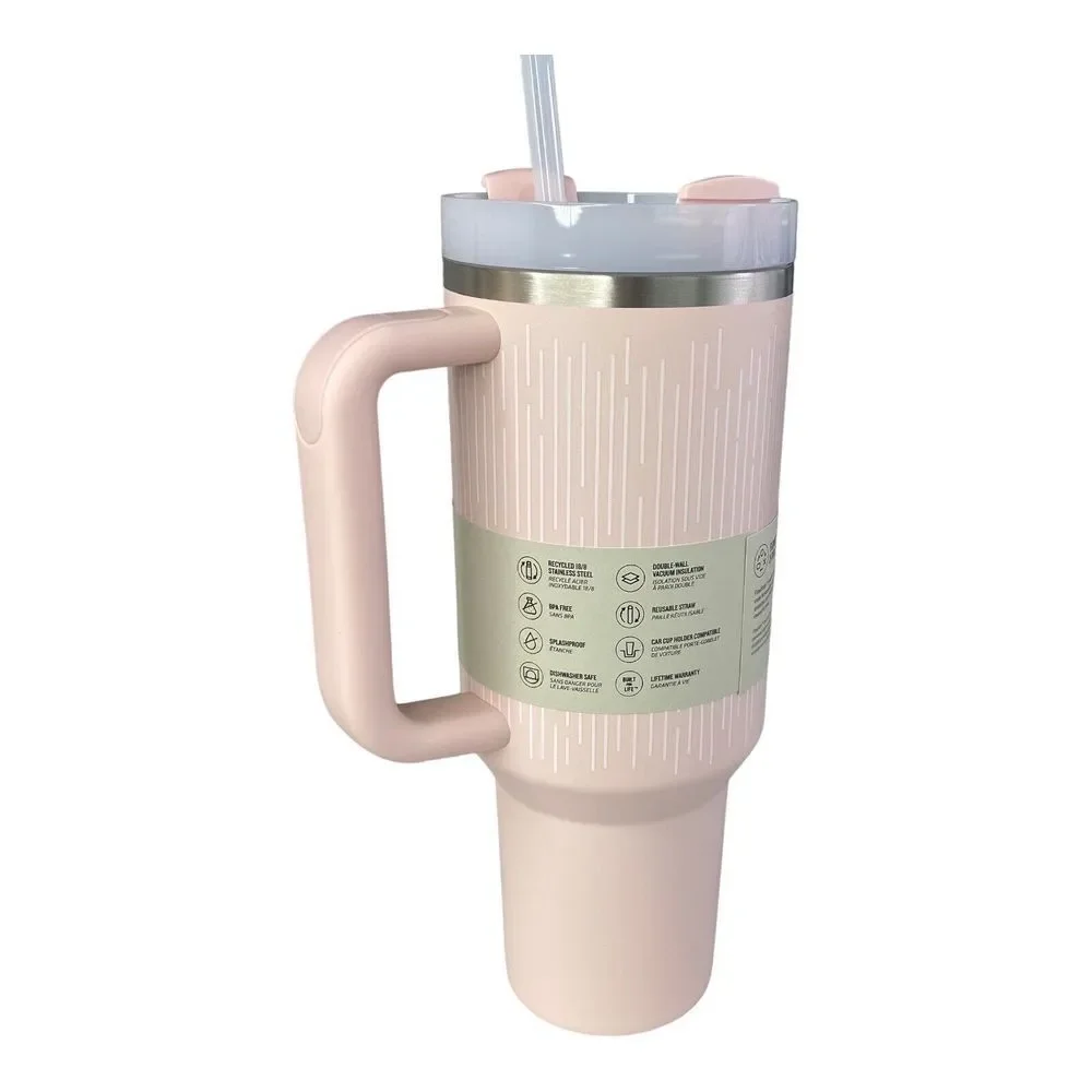 Stanley Soft Rain Bloom The Flowstate Quencher H2.0 40oz Tumbler Pink Pastel NIB - Picture 3 of 6